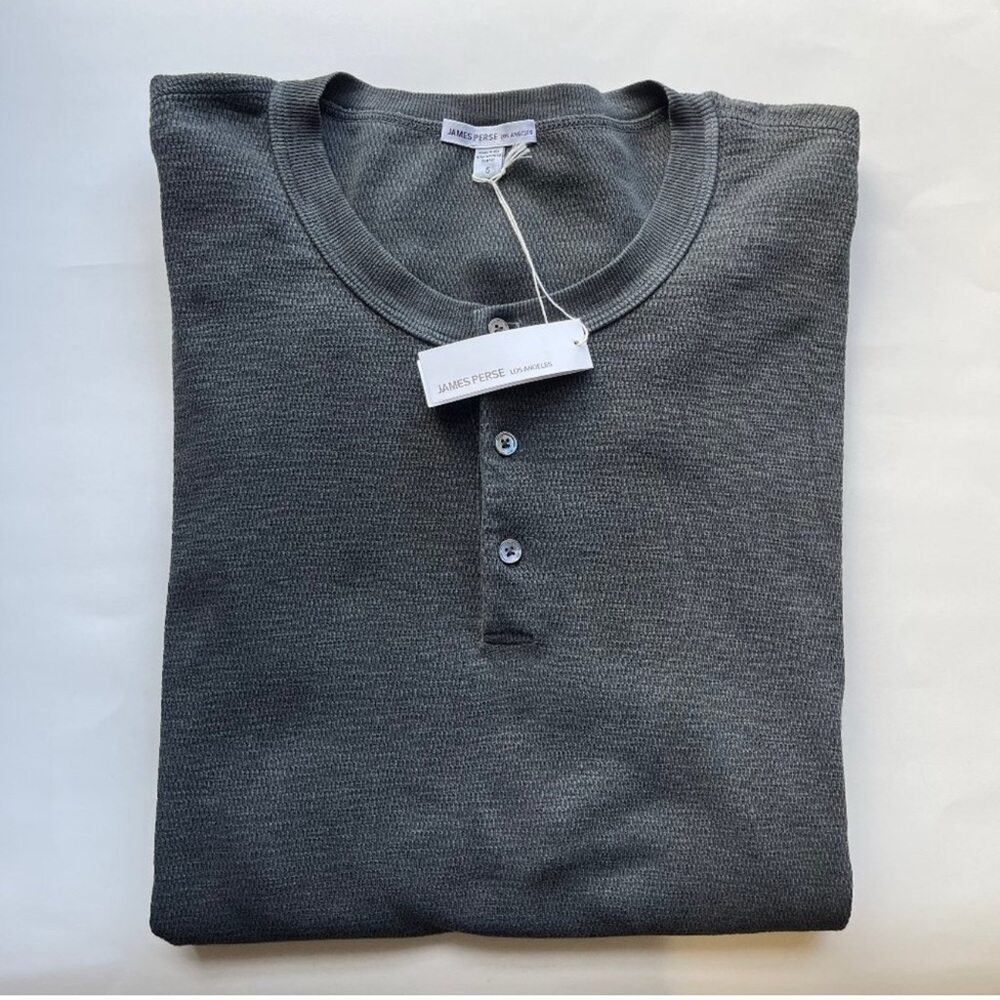 James Perse Long Sleeve Henley Men's Size 5/XXL